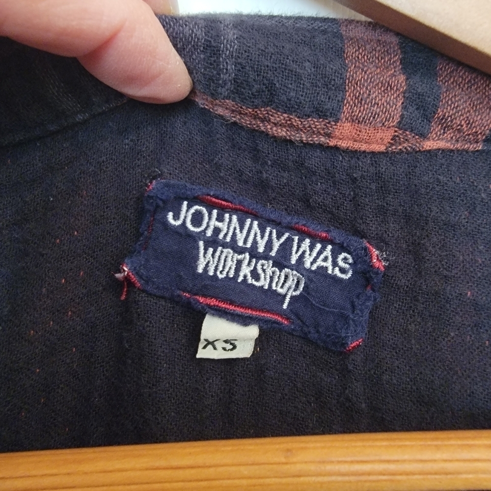 Johnny Was Workshop Plaid and  Embroidered Top XS - Picture 2 of 4